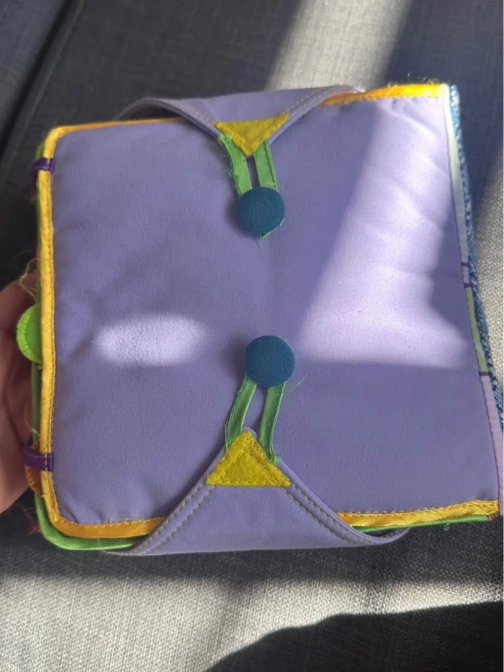 Colorful Hot Air Balloon Soft Activity Book - Purple & Teal